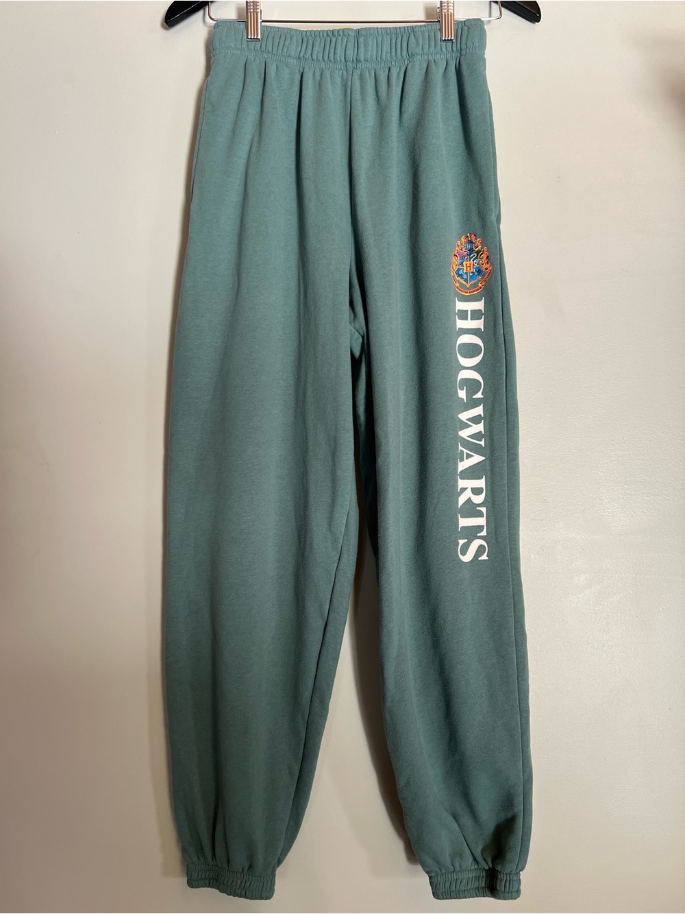 Harry Potter Hogwarts Green Graphic Joggers Sweatpants Small Wizarding World